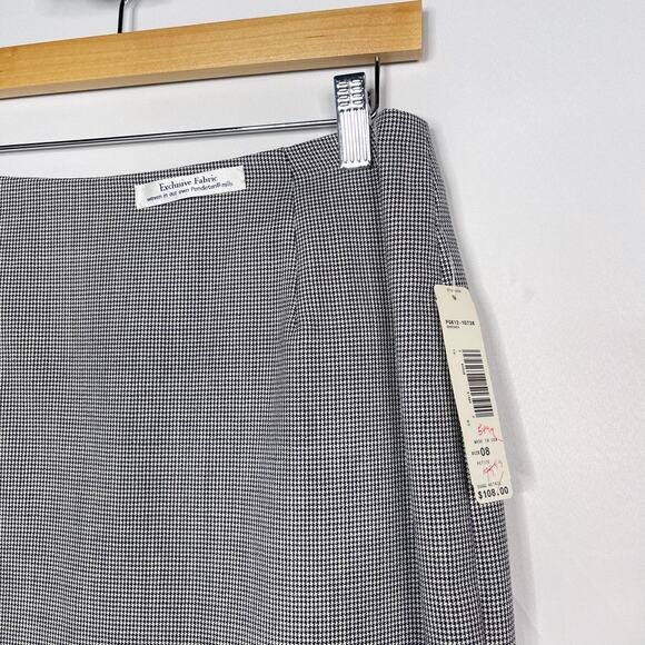 New Pendleton Size 8 Petite Gray Houndstooth Pencil Skirt Virgin Wool Work - Picture 3 of 10